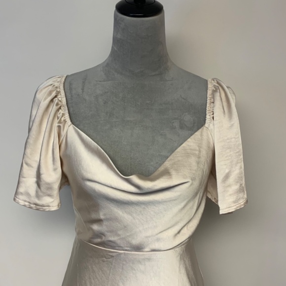 Dress Midi Romantic HOCO Glam Pinup Feminine Elegant Party Wedding Dance SZ M - Picture 2 of 9